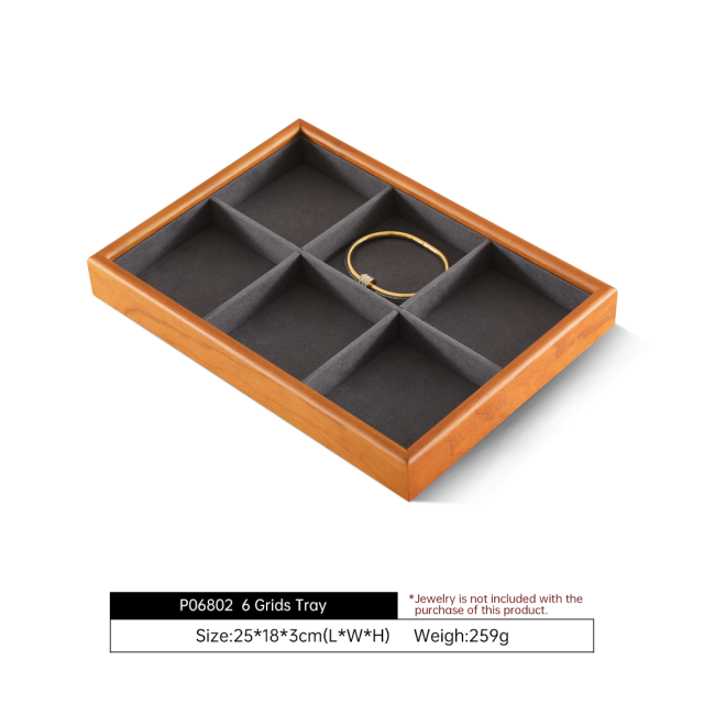 Yinbeini Space Saving Stackable Solid Wood Jewelry Tray Save Counter And Desktop Space Suitable For Small Stores P069