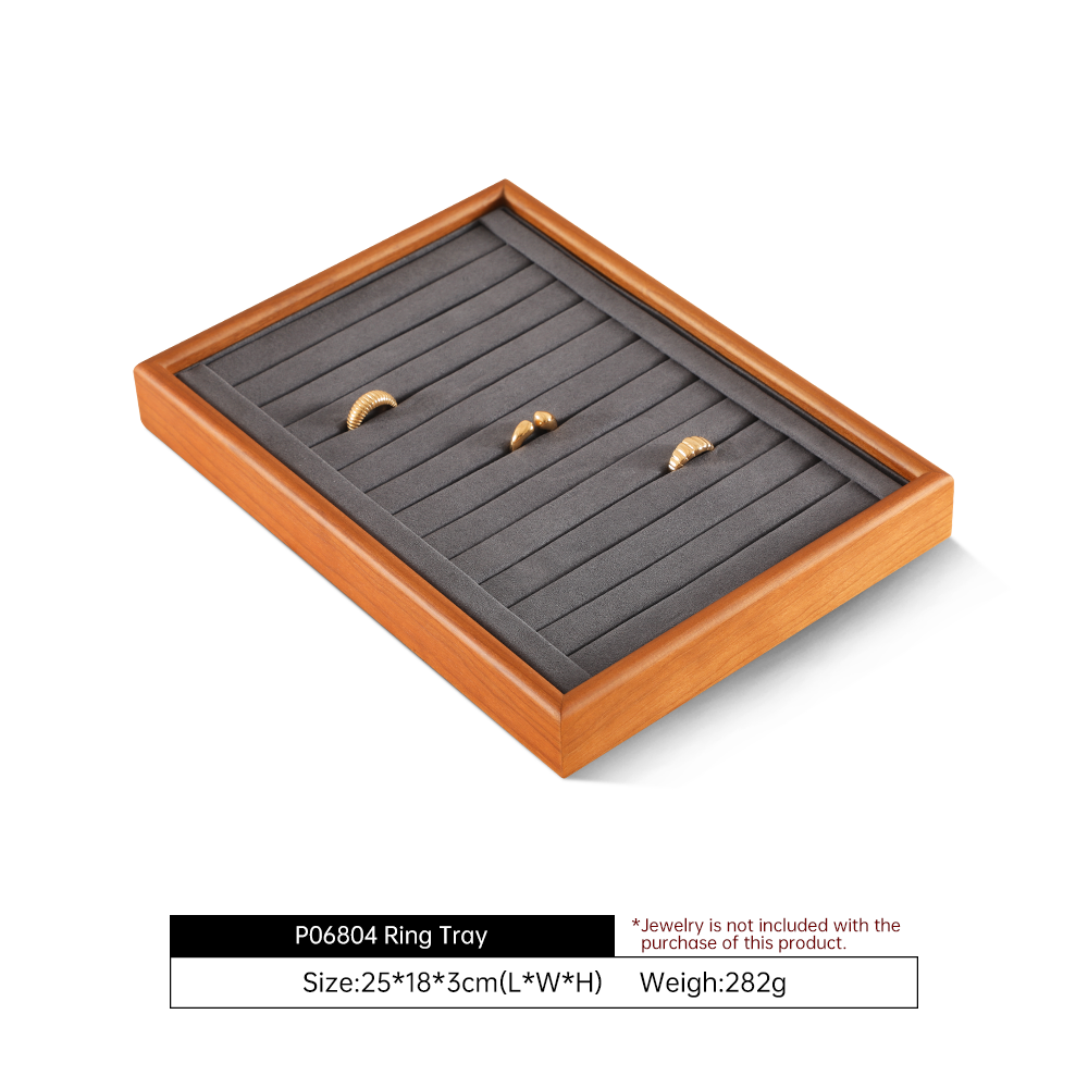 Yinbeini Space Saving Stackable Solid Wood Jewelry Tray Save Counter And Desktop Space Suitable For Small Stores P069