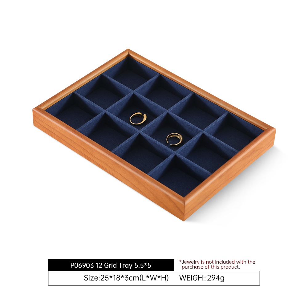 Yinbeini Space Saving Stackable Solid Wood Jewelry Tray Save Counter And Desktop Space Suitable For Small Stores P069