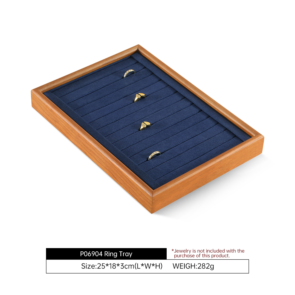 Yinbeini Space Saving Stackable Solid Wood Jewelry Tray Save Counter And Desktop Space Suitable For Small Stores P069