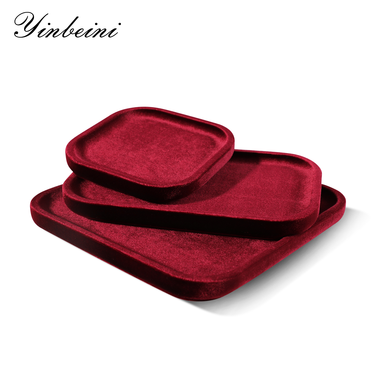 Yinbeini Multifunctional Velvet Display Tray Stable Base Design for Ring Bracelet Practical for Retail Display Family Storage P071