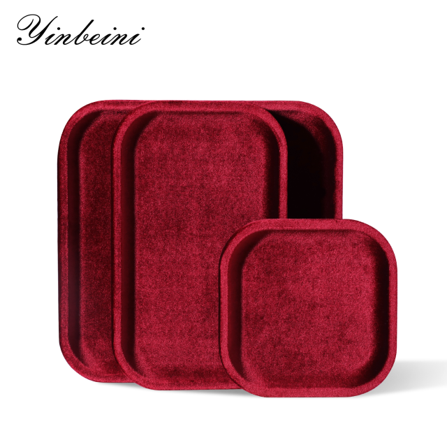 Yinbeini Multifunctional Velvet Display Tray Stable Base Design for Ring Bracelet Practical for Retail Display Family Storage P071