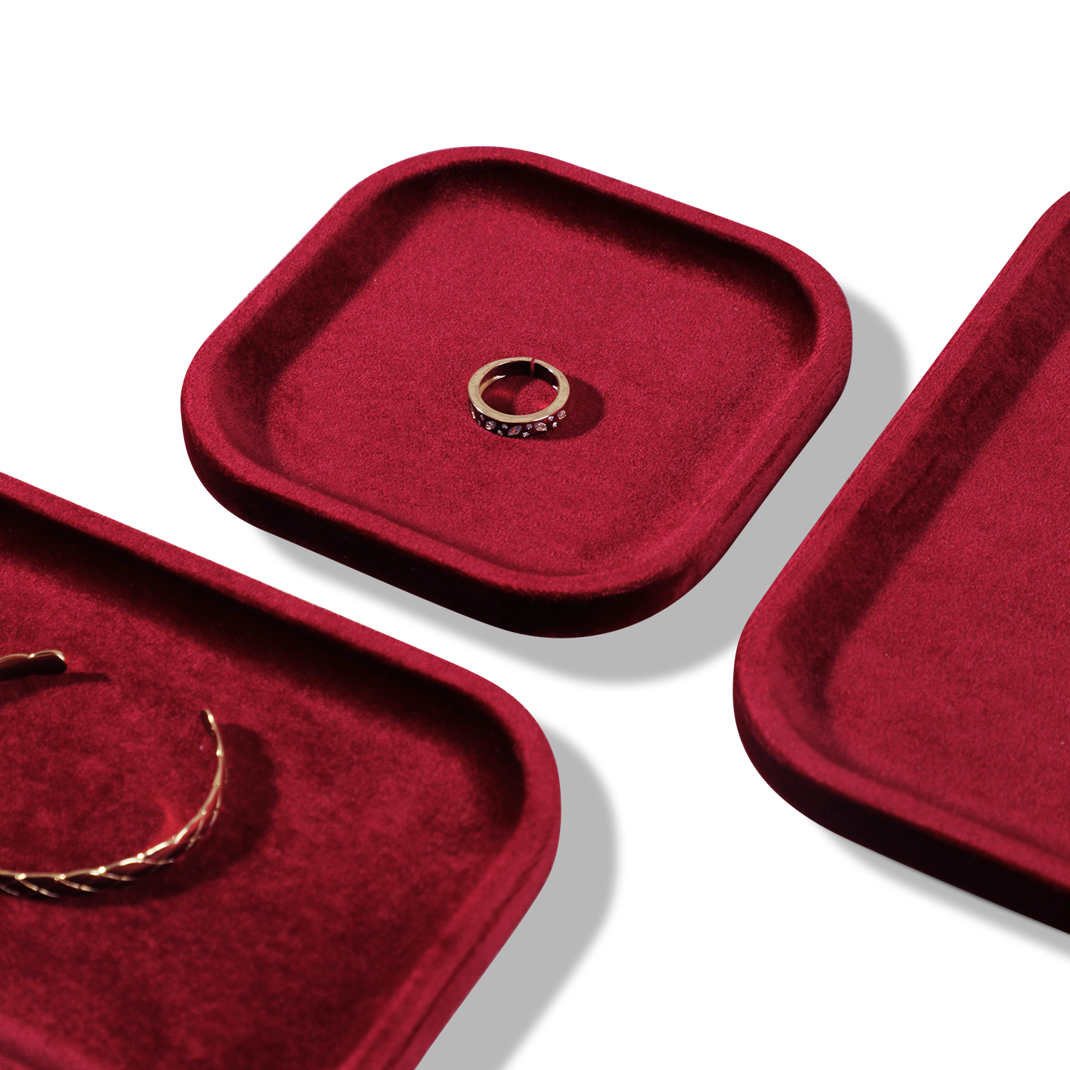 Yinbeini Multifunctional Velvet Display Tray Stable Base Design for Ring Bracelet Practical for Retail Display Family Storage P071