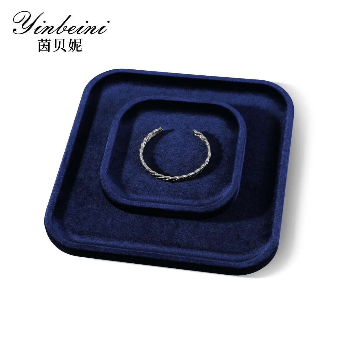 Yinbeini Specialized Bracelet Bangle Velvet Display Tray Wide Surface Design for Various Wrist Accessories Suitable for Retail Counter P072