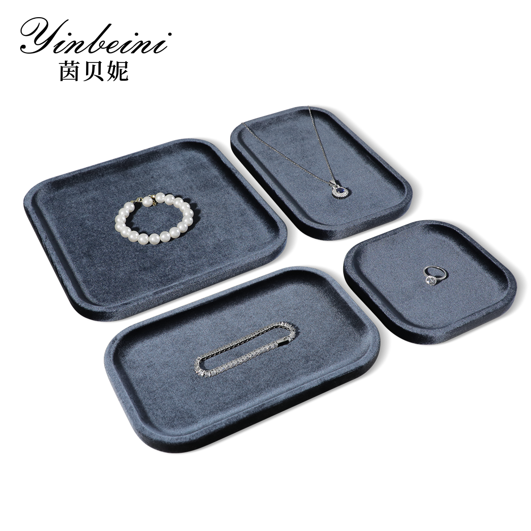 Yinbeini Portable Velvet Jewelry Display Tray for Outdoor Stall Use Convenient for Handmade Seller Market Sale and Travel Jewelry Arrangement P073