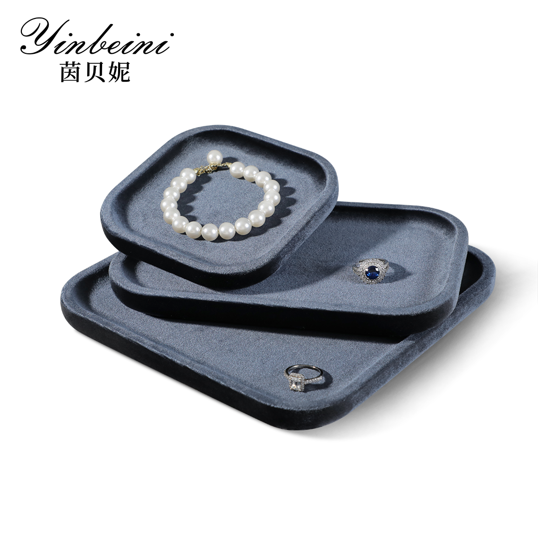 Yinbeini Portable Velvet Jewelry Display Tray for Outdoor Stall Use Convenient for Handmade Seller Market Sale and Travel Jewelry Arrangement P073