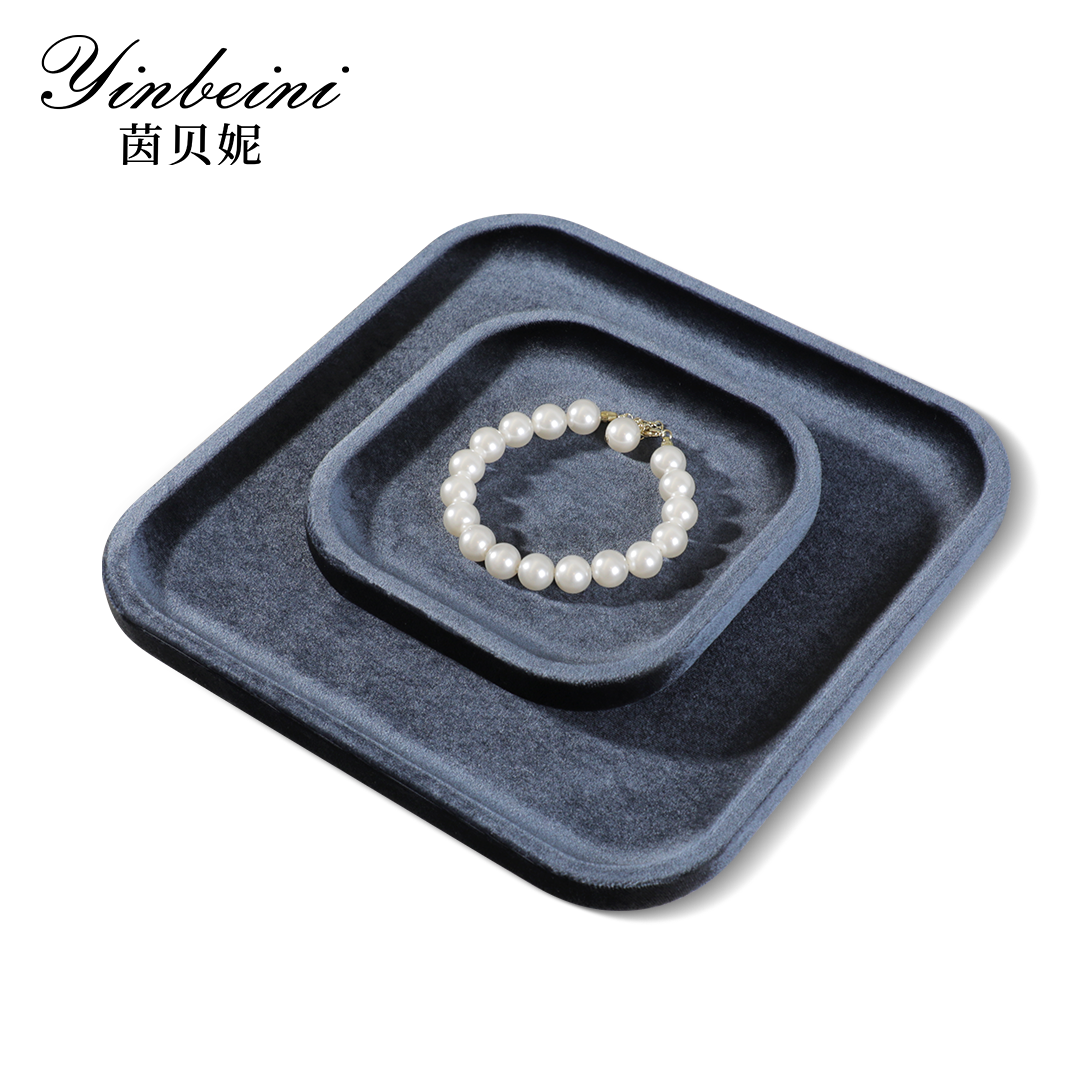 Yinbeini Portable Velvet Jewelry Display Tray for Outdoor Stall Use Convenient for Handmade Seller Market Sale and Travel Jewelry Arrangement P073