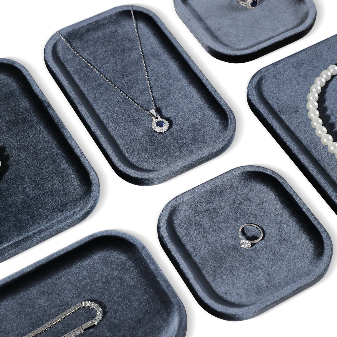 Yinbeini Portable Velvet Jewelry Display Tray for Outdoor Stall Use Convenient for Handmade Seller Market Sale and Travel Jewelry Arrangement P073