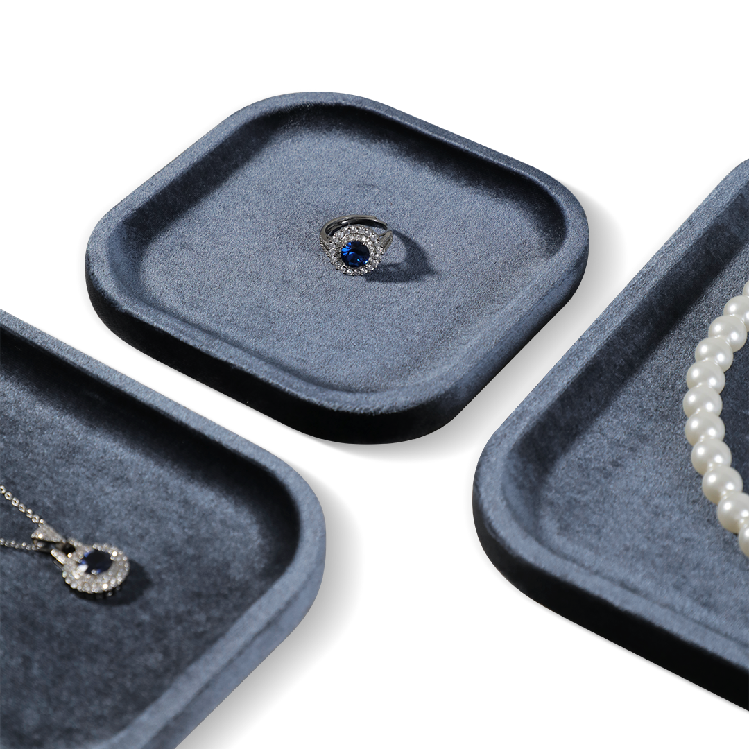 Yinbeini Portable Velvet Jewelry Display Tray for Outdoor Stall Use Convenient for Handmade Seller Market Sale and Travel Jewelry Arrangement P073