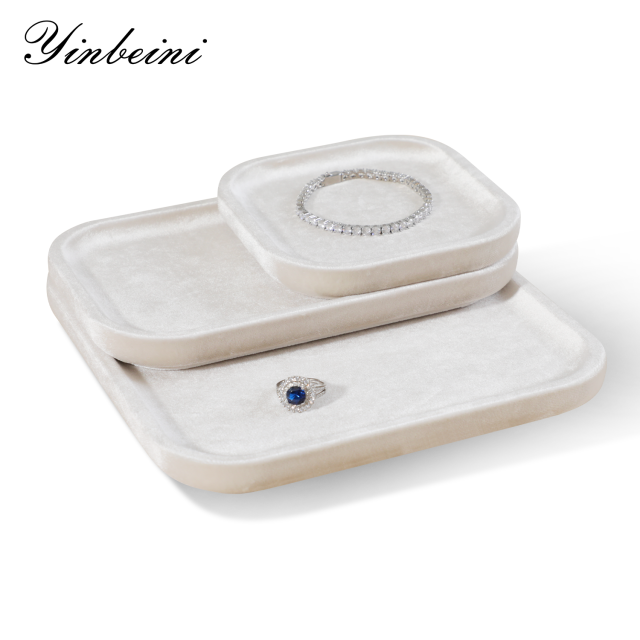 Yinbeini Thickened Velvet Jewelry Tray Wear Resistant Fade Resistant Long Term Use Protect High Value Jewelry Meet High frequency Display P075