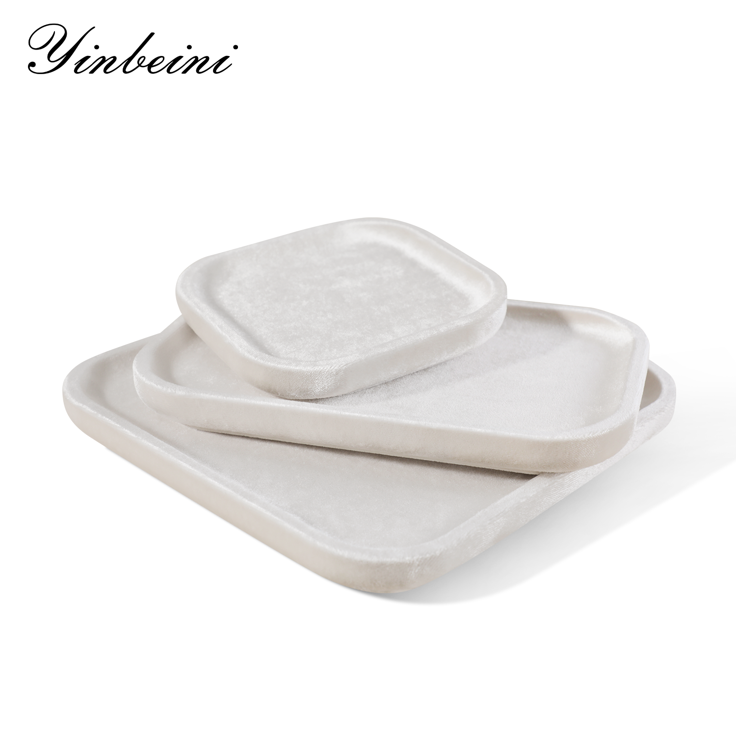 Yinbeini Thickened Velvet Jewelry Tray Wear Resistant Fade Resistant Long Term Use Protect High Value Jewelry Meet High frequency Display P075