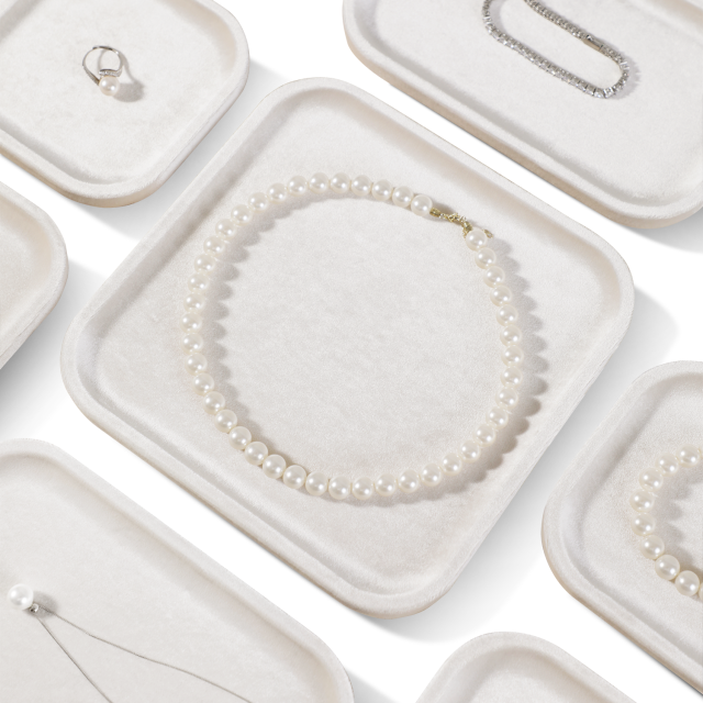 Yinbeini Thickened Velvet Jewelry Tray Wear Resistant Fade Resistant Long Term Use Protect High Value Jewelry Meet High frequency Display P075