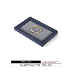 Yinbeini Midnight Blue Velvet Jewelry Counter Tray Smooth Leather Protection for Fine Jewelry Suitable for Jewelry Store Display P077