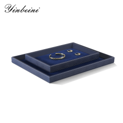 Yinbeini Midnight Blue Velvet Jewelry Counter Tray Smooth Leather Protection for Fine Jewelry Suitable for Jewelry Store Display P077