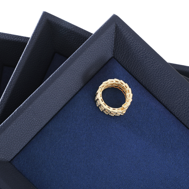 Yinbeini Midnight Blue Velvet Jewelry Counter Tray Smooth Leather Protection for Fine Jewelry Suitable for Jewelry Store Display P077