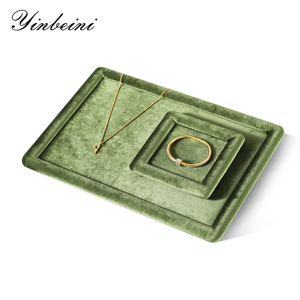 Yinbeini Classic Timeless Velvet Jewelry Tray Suitable for All Jewelry Styles and Home Decor Never Goes Out of Style P082