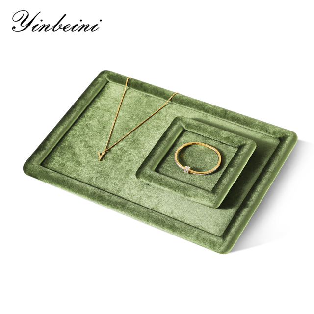 Yinbeini Classic Timeless Velvet Jewelry Tray Suitable for All Jewelry Styles and Home Decor Never Goes Out of Style P082