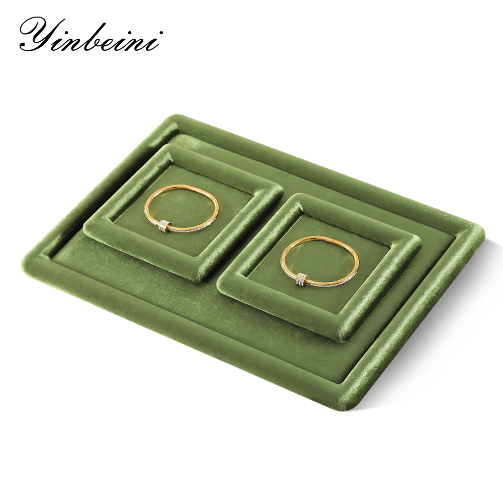 Yinbeini Classic Timeless Velvet Jewelry Tray Suitable for All Jewelry Styles and Home Decor Never Goes Out of Style P082