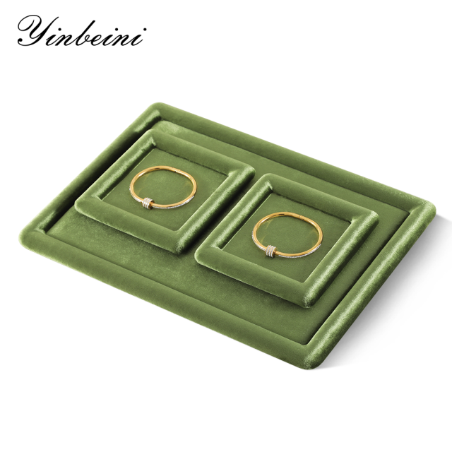 Yinbeini Classic Timeless Velvet Jewelry Tray Suitable for All Jewelry Styles and Home Decor Never Goes Out of Style P082