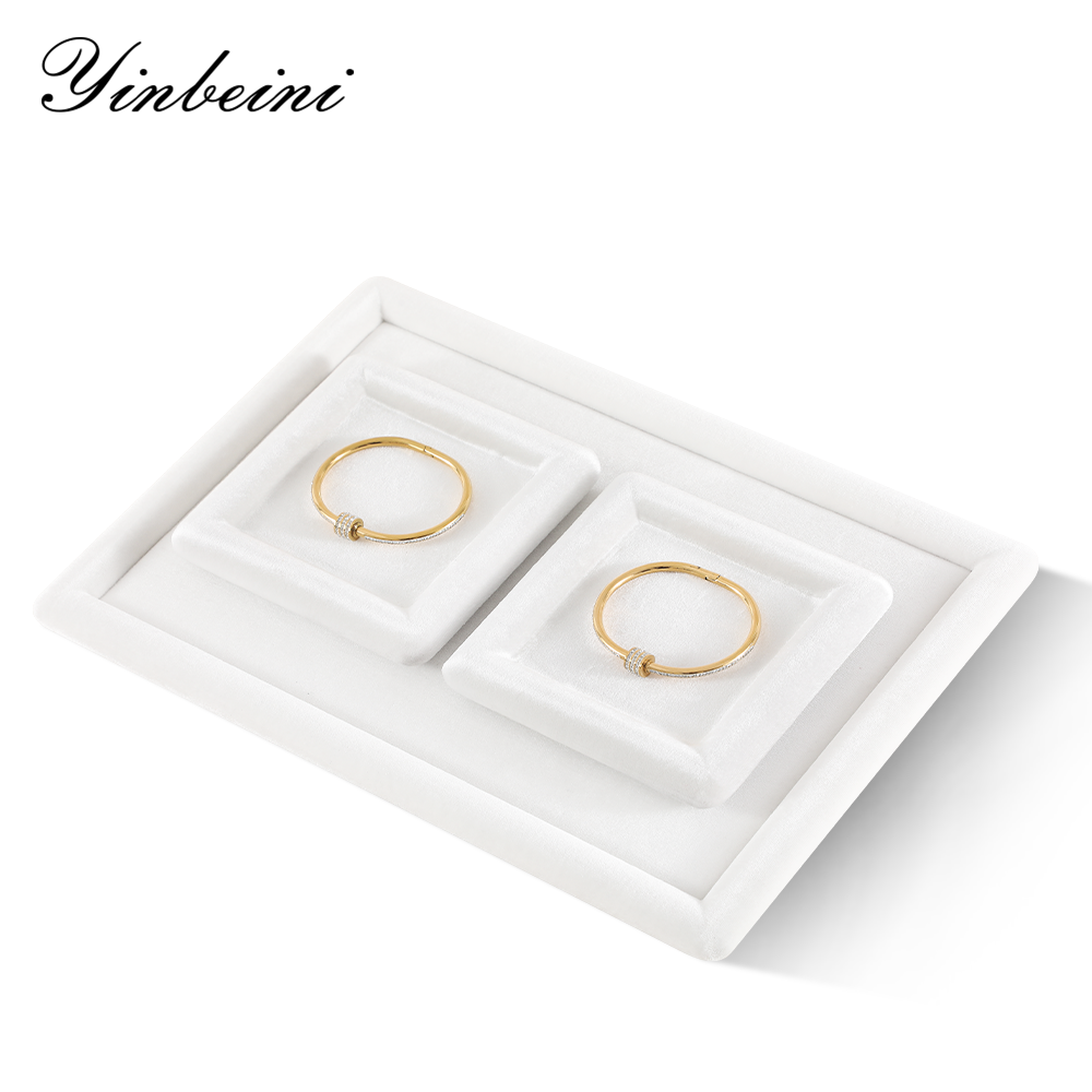 Yinbeini Premium Velvet Jewelry Display Tray for High End Jewelry Ideal for Luxury Boutiques Jewelry Shows and Wedding Exhibitions P083