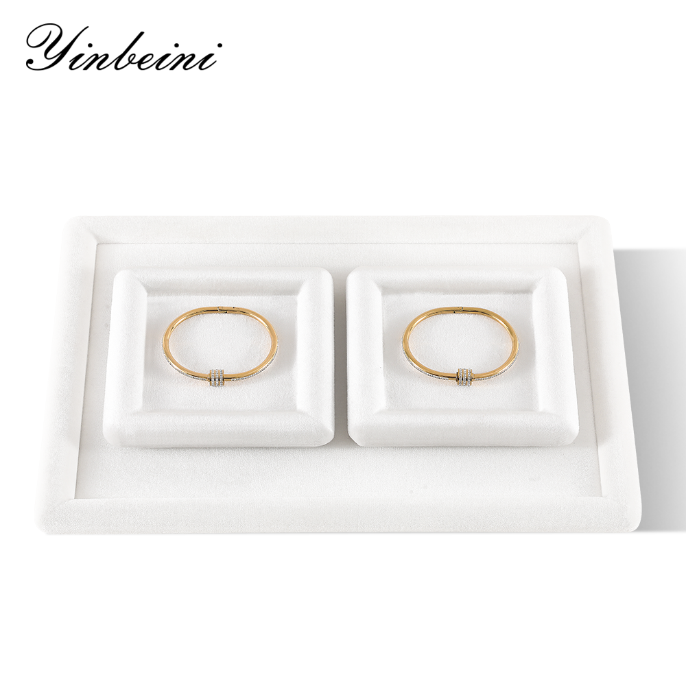 Yinbeini Premium Velvet Jewelry Display Tray for High End Jewelry Ideal for Luxury Boutiques Jewelry Shows and Wedding Exhibitions P083