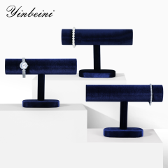 Yinbeini Velvet Shop Window Showcase Props Bangle Bracelet Watch Display Stand T-shape Jewelry Display Stand Memorial day gift box TB001