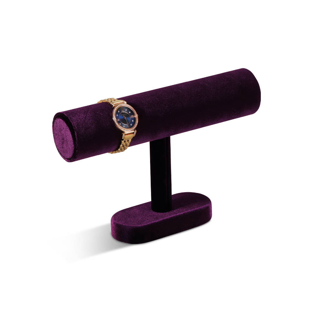 Yinbeini Velvet T-shape Jewelry Display Stand Bangle Bracelet Watch Display Stand Shop Window Showcase Props Memorial day gift box TB001