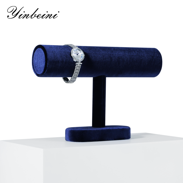 Yinbeini Velvet Shop Window Showcase Props Bangle Bracelet Watch Display Stand T-shape Jewelry Display Stand Memorial day gift box TB001