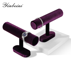 Yinbeini Velvet Shop Window Showcase Props T-shape Jewelry Display Stand Bangle Bracelet Watch Display Stand Memorial day gift box TB001