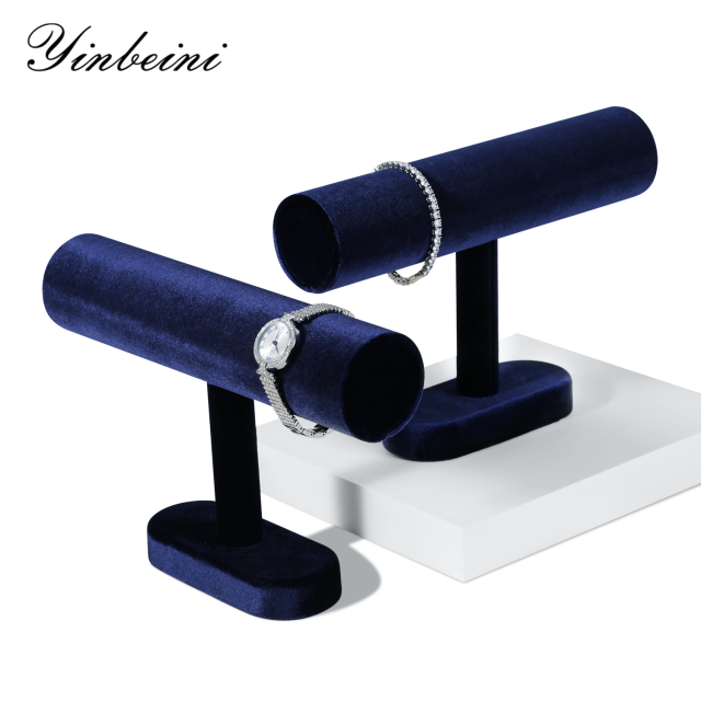 Yinbeini Velvet Shop Window Showcase Props T-shape Jewelry Display Stand Bangle Bracelet Watch Display Stand Memorial day gift box TB001