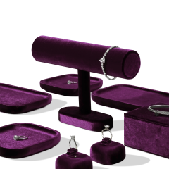 Yinbeini Velvet Shop Window Showcase Props Bangle Bracelet Watch Display Stand T-shape Jewelry Display Stand Memorial day gift box TB001