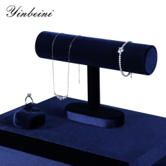 Yinbeini Velvet Shop Window Showcase Props T-shape Jewelry Display Stand Bangle Bracelet Watch Display Stand Memorial day gift box TB001
