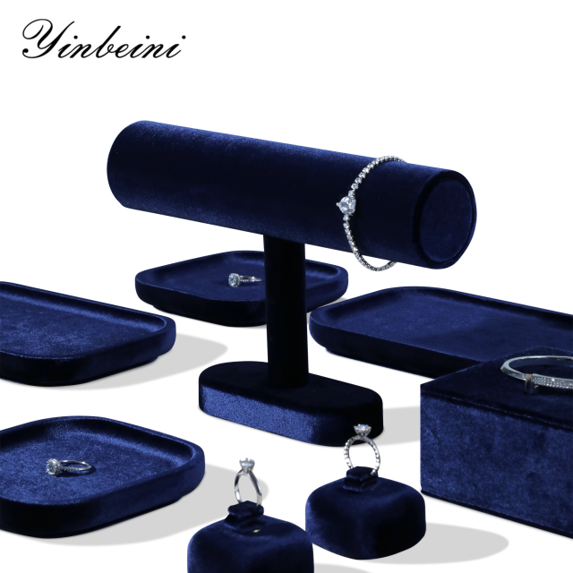 Yinbeini Velvet T-shape Jewelry Display Stand Bangle Bracelet Watch Display Stand Shop Window Showcase Props Memorial day gift box TB001