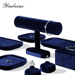 Yinbeini Velvet Shop Window Showcase Props Bangle Bracelet Watch Display Stand T-shape Jewelry Display Stand Memorial day gift box TB001