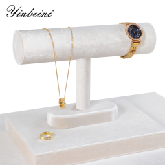 Yinbeini Velvet Shop Window Showcase Props Bangle Bracelet Watch Display Stand T-shape Jewelry Display Stand Memorial day gift box TB001