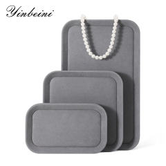 Yinbeini Gray Microfiber Leather Jewelry Display Tray for Jewelry Trade Shows and Conventions Reusable and Durable Design P053