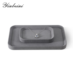 Yinbeini Gray Microfiber Leather Jewelry Display Tray for Jewelry Trade Shows and Conventions Reusable and Durable Design P053