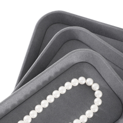 Yinbeini Gray Microfiber Leather Jewelry Display Tray for Jewelry Trade Shows and Conventions Reusable and Durable Design P053
