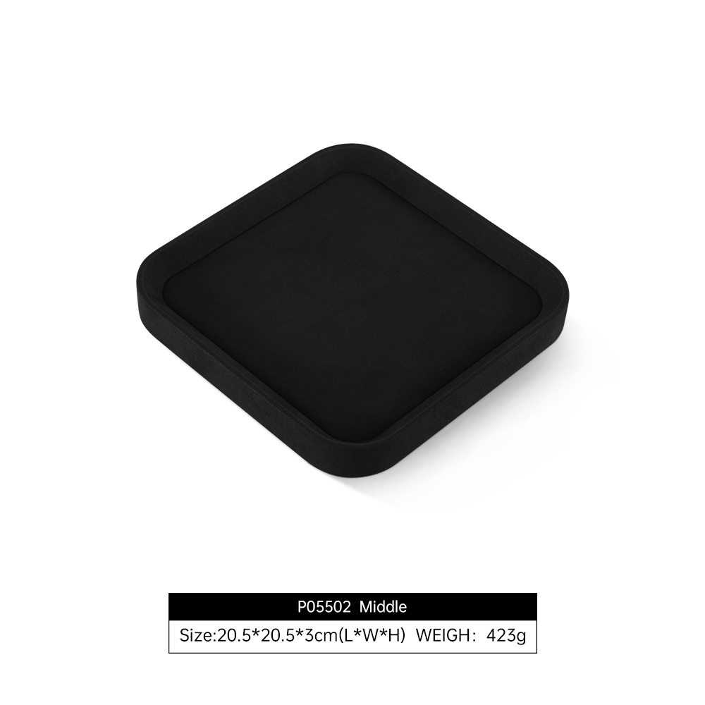 Yinbeini Gray Microfiber Leather Jewelry Display Tray for Jewelry Trade Shows and Conventions Reusable and Durable Design P053