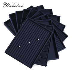 Yinbeini 12 Grids Linen Jewelry Tray with Compartments for Earrings and Small Accessories Great for Organizing Studs and Tiny Jewelry Pieces P066