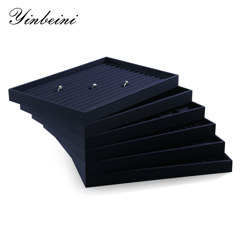 Yinbeini 12 Grids Linen Jewelry Tray with Compartments for Earrings and Small Accessories Great for Organizing Studs and Tiny Jewelry Pieces P066