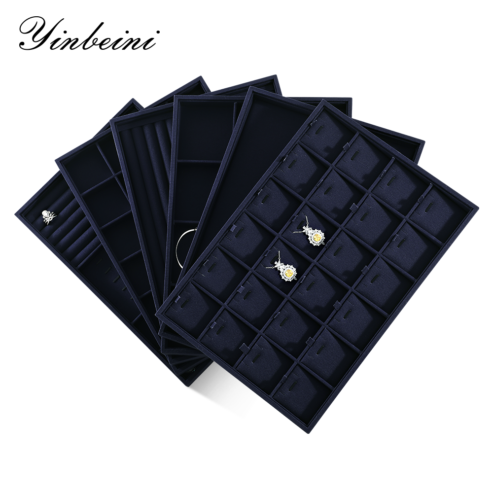 Yinbeini 12 Grids Linen Jewelry Tray with Compartments for Earrings and Small Accessories Great for Organizing Studs and Tiny Jewelry Pieces P066