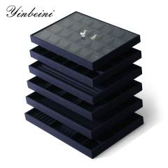 Yinbeini 12 Grids Linen Jewelry Tray with Compartments for Earrings and Small Accessories Great for Organizing Studs and Tiny Jewelry Pieces P066