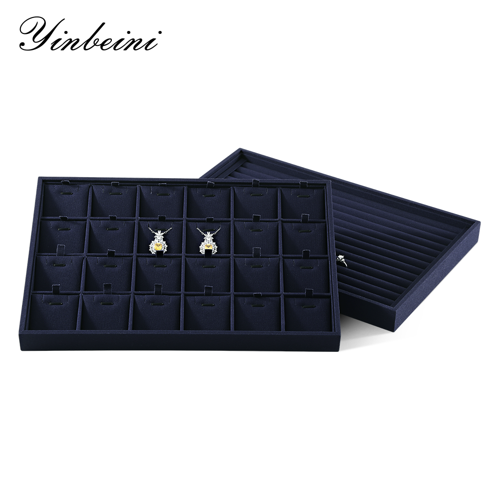Yinbeini 12 Grids Linen Jewelry Tray with Compartments for Earrings and Small Accessories Great for Organizing Studs and Tiny Jewelry Pieces P066
