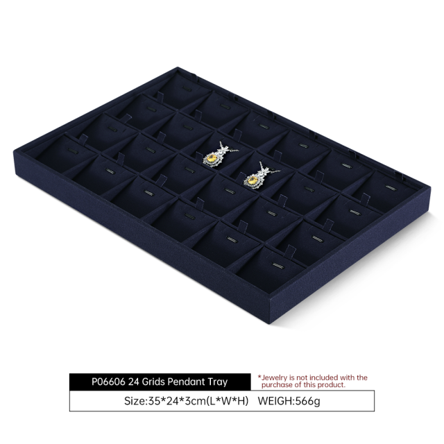 Yinbeini 12 Grids Linen Jewelry Tray with Compartments for Earrings and Small Accessories Great for Organizing Studs and Tiny Jewelry Pieces P066