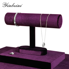 Yinbeini Bangle Bracelet Watch Display Stand Velvet Jewelry Display Stand Shop Window Showcase Props T-shape Memorial day gift box TB001