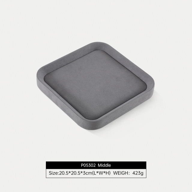 Yinbeini Casual Everyday Leather Jewelry Display Tray Compact Size for Daily Wear Rings Earrings and Necklaces Perfect for Dorm Rooms P054