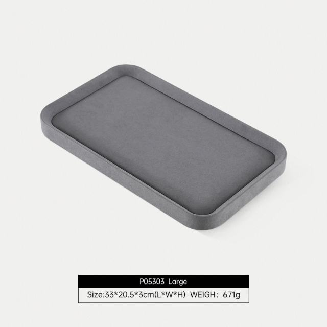 Yinbeini Casual Everyday Leather Jewelry Display Tray Compact Size for Daily Wear Rings Earrings and Necklaces Perfect for Dorm Rooms P054