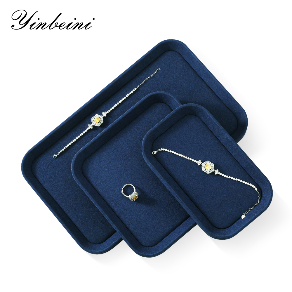 Yinbeini Casual Everyday Leather Jewelry Display Tray Compact Size for Daily Wear Rings Earrings and Necklaces Perfect for Dorm Rooms P054