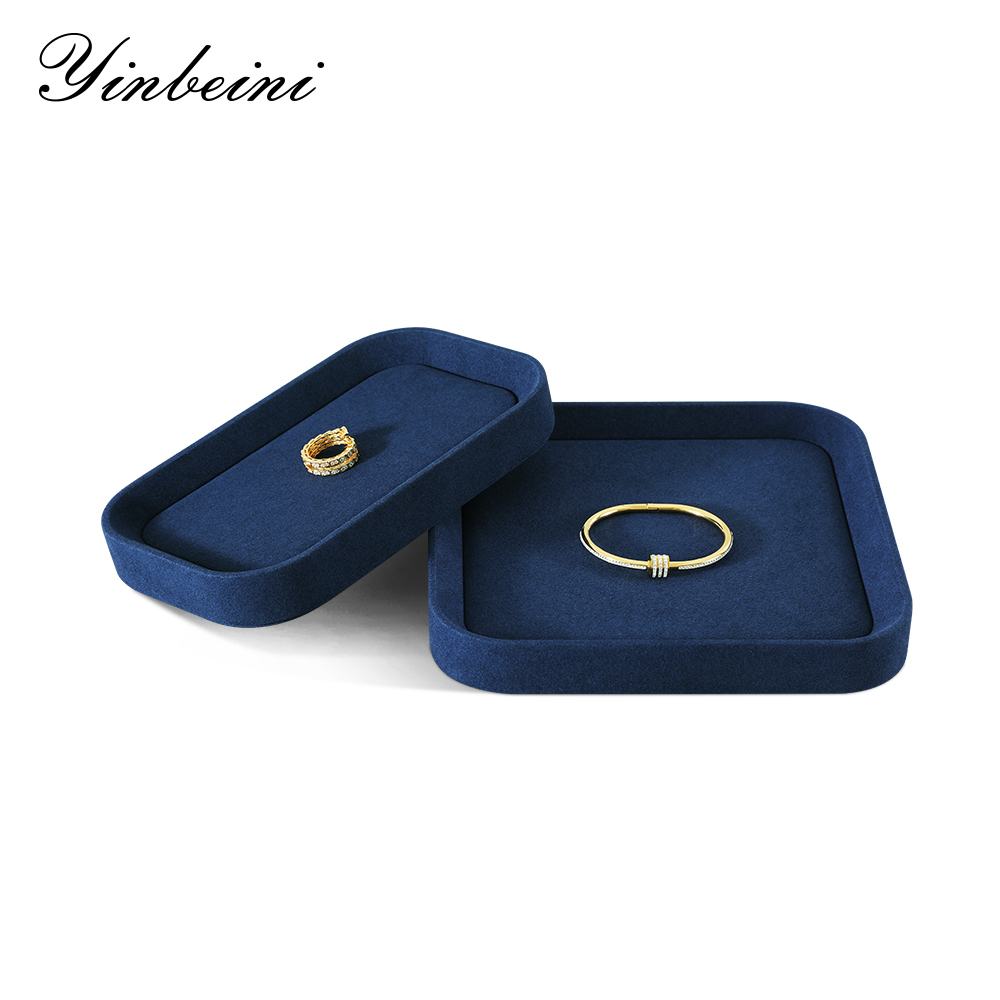 Yinbeini Casual Everyday Leather Jewelry Display Tray Compact Size for Daily Wear Rings Earrings and Necklaces Perfect for Dorm Rooms P054